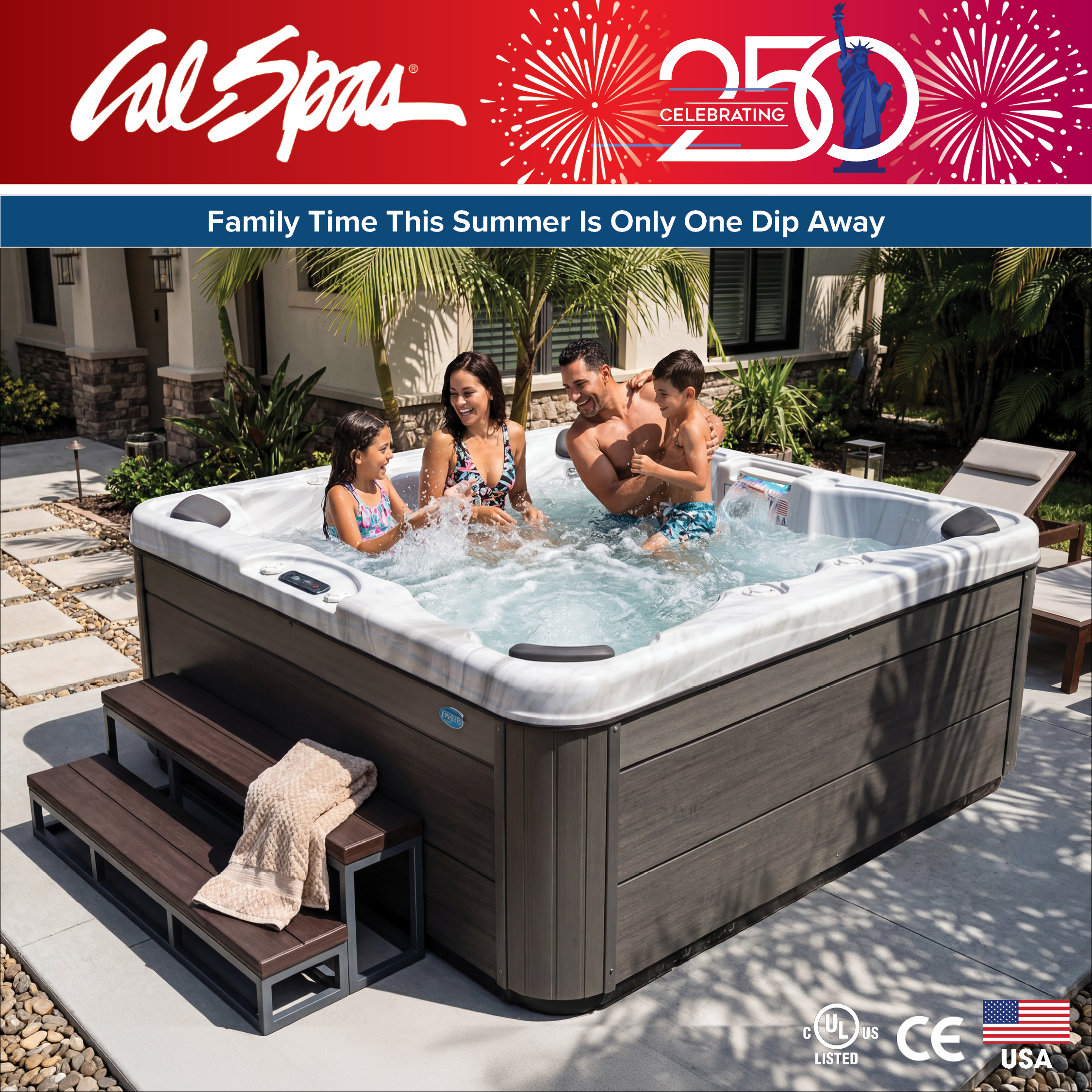 Calspas hot tub being used in a family setting - Dublin